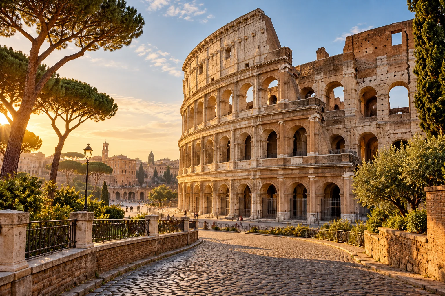 Roma'nın tarihi sokakları ve klasik mimarisinden esintili editoryal görsel